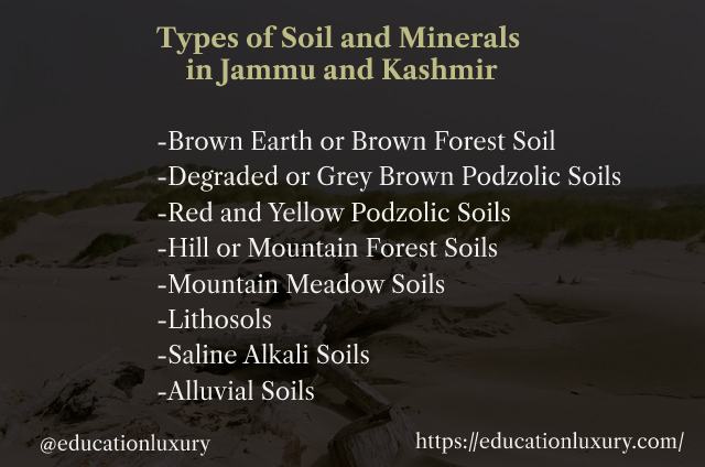 SOILS AND MINERALS OF JAMMU AND KASHMIR - Education Luxury